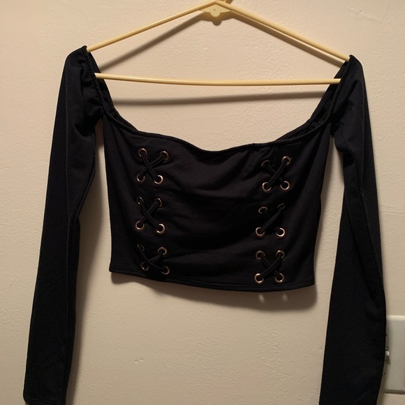 True Religion Tops - True Religion Black Crop Top